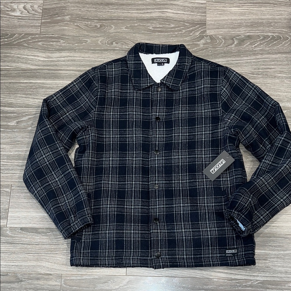 Ezekiel Navy & Gray Plaid Lightweight Shirt Jacket